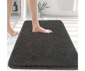 Myting Grand tapis de bain pour salle de bain, 70 x 120 cm, en microfibre douce, antidérapant, lavable, envers en caoutchouc, gris