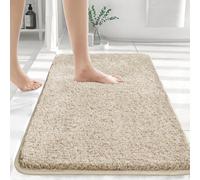 Myting Tapis de bain super absorbant avec envers en caoutchouc, antidérapant, lavable, en microfibre douce, 40 x 60 cm, beige