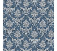 MyTinyWorld Paquet de 5 Maison de Poupées Gris sur Bleu Feuille Papier Peint Damassé Feuilles