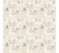 MyTinyWorld Paquet de 5 Maison de Poupées Pâle Beige Oiseaux et Papillons Papier Peint Feuilles