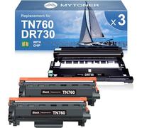 MYTONER Cartouche de Toner TN760 et Tambour DR730 de Rechange pour imprimante Brother TN760 TN-760 DR730 TN730 TN-730 pour imprimante MFC-L2750DW MFC-L2690DW MFC-L2710DW MFC-L2717DW HL-L2350DW (2