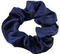 Mytoptrendz® Chouchous en satin uni pour queue de cheval - Sans traces - Accessoire pour cheveux classique (bleu marine)