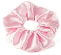 Mytoptrendz® Grand chouchou luxueux en satin lisse et soyeux uni pour queue de cheval - Sans traces - Pour filles et femmes - Cheveux épais et bouclés - Rose clair