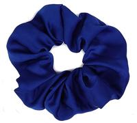 Mytoptrendz® Grand chouchous luxueux et élégant en satin pour queue de cheval pour filles et femmes, cheveux épais, longs et bouclés (bleu)