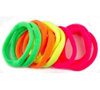 Mytoptrendz® Lot de 10 élastiques pour queue de cheval - Non métallique - Doux - Sans accrocs - Mélange arc-en-ciel fluo
