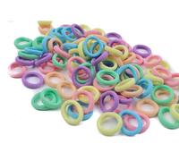 Mytoptrendz Lot de 100 mini élastiques à cheveux doux pour queue de cheval pour enfants - Couleur bonbon - Sans couture - Petit bandeau en tissu roulé pour cheveux fins (assortiment pastel)