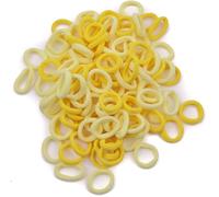 Mytoptrendz Lot de 100 mini élastiques à cheveux doux sans couture en jersey pour bébés filles et tout-petits - Accessoires pour cheveux (dégradé de jaune)