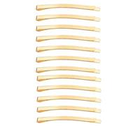 Mytoptrendz® Lot de 12 épingles à cheveux classiques unies larges et incurvées pour femmes et filles (doré, 6 cm)