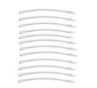 Mytoptrendz® Lot de 12 épingles à cheveux extra longues en métal - Style classique uni - Grandes et résistantes - Forme incurvée - Pour femme - Argenté - 8 cm