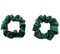 Mytoptrendz® Lot de 2 chouchous en satin doux au toucher soyeux pour queue de cheval pour femmes et filles (vert foncé)
