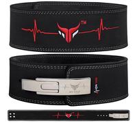 Mytra Fusion ceinture musculation with Lever Buckle ceinture leste musculation pour hommes et femmes 4" de large cuir véritable ceinture de musculation pour salle de sport, entraînement