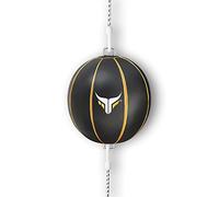 Mytra Fusion Double End Speed Ball - Sac de Vitesse en Cuir véritable MMA Training Punching Boxing Speed Ball (Black/Gold)