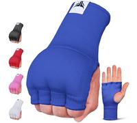 Mytra Fusion Gants de Boxe Rembourrés en Gel avec Bandes Élastiques pour Hommes et Femmes - MMA, Muay Thai, Kickboxing, Arts Martiaux (Bleu, S/M)