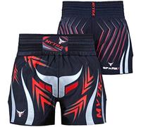 Mytra Fusion Pro Boxing Shorts for Muay Thai Training Punching, Sparring Fitness Gym Clothing jiu Jitsu MMA Muay Thai Kickboxing Equipment Trunks (Black, XL)