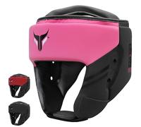 Mytra Fusion protège-tête Boxe - protège-tête MMA avec Sangle réglable Kickboxing, Muay Thai, Sparring, Arts Martiaux, Karaté (Black/Pink, L)