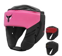 Mytra Fusion protège-tête Boxe - protège-tête MMA avec Sangle réglable Kickboxing, Muay Thai, Sparring, Arts Martiaux, Karaté (Black/Pink, M)