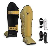Mytra Fusion Protege Tibia Boxe Protege Tibia MMA, Muay Thai protège Tibia - Shin Instep Protection pour Le Kickboxing, l'entraînement, Le BJJ, l'équipement de Boxe et Les Arts Martiaux