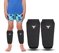 Mytra Fusion Protège Tibia Enfants pour Boxe, MMA, Muay Thai, Entraînement, Sparring, Kickboxing, Arts Martiaux - Elastiqué (XS, Noir)