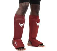 MYTRA FUSION Protège Tibia + Pied - mousse EVA - Rouge S/M
