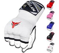 Mytra Fusion sous Gants de Boxe pour Enfants Rembourré en Gel avec Bandes et Dragonnes Rapides 76 cm, Élastique pour MMA, Muay Thai, Kickboxing, Punching et Arts Martiaux (White)