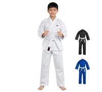 Mytra Fusion Uniforme Gi de Karaté Enfant avec Ceinture - Tenue d’Entraînement Arts Martiaux 200 g pour Garçons et Filles - Tenue de Karaté Étudiant