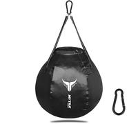 Mytra Fusion Wrecking Ball Sac de Frappe, Sac de Boxe Rond Non Rempli de 2 Pieds, Sac de Frappe Adulte per Boxe MMA, Muay Thai, Arts Martiaux et Kick-Boxing (Noir)