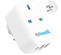 MyTravelPal® Adaptateur de voyage universel avec USB et USB-C, Adaptateur de prise britannique vers US, USA, Mexique, Canada