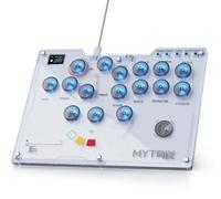 Mytrix Manette sans levier Arcade Stick 16 touches pour PS4/PC/PS3/Switch/Steam, avec fonctions turbo, lumière RVB personnalisée, prend en charge l'échange à chaud, SOCD, plaque amovible - Design inte