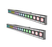 mytueetp 2 Pièce LED RGBW Wall Wash Lampe 18 LEDs 120W,29 Modes + 59 Effets Lumineux Blancs,Contrôle DMX512,IP20,Effet de Lumières de Scène pour DJ Bar Soiree Fête Disco Mariage Halloween Noël