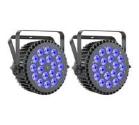 mytueetp 2PCS 200W Projecteur Par LED RGBWA UV 18 Lumiere de Scene, D MX 7/10CH Eclairage Scene Boîtier en Aluminium avec Support pour scène DJ Party Show Bar Halloween Noël