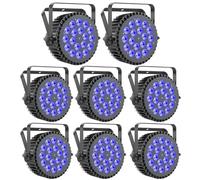 mytueetp 8PCS 200W Projecteur Par LED RGBWA UV 18 Lumiere de Scene, D MX 7/10CH Eclairage Scene Boîtier en Aluminium avec Support pour scène DJ Party Show Bar Halloween Noël