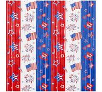 MYUPDALIN Lot de 2 décorations pour le 4 juillet - Frange en aluminium rouge, blanc et bleu - Toile de fond pour fête patriotique, fête commémorative, fête du travail, fête des anciens combattants