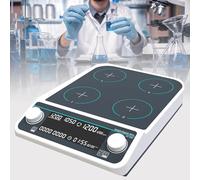 MYUYEE Agitateur Magnétique 2L Multi Position avec 4 Points d'agitation Vitesse 50-1500 RPM Minuteur Affichage LED pour Laboratoire et Recherche Chimique