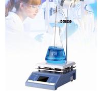 MYUYEE Agitateur magnétique de chauffage, plaque chauffante numérique avec sonde de température, capacité 5L, revêtement céramique 19 x 19 cm, 200-2000 tr/min, max 350 ℃ pour chauffer et agiter les
