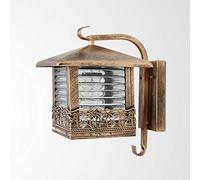 MYUYEE Applique Murale De Style Européen, Lampe Murale D'Extérieur, Lanterne Murale Extérieure Simple Et Créative, Laiton Classique/Noir Élégant avec Verre Transparent(Bronze)