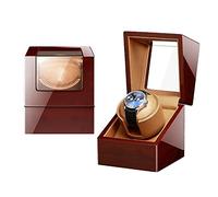 MYUYEE Caricatore Automatico per Orologi Con Serratura E Chiave, Custodia per Orologi Con Motore Silenzioso, Elegante Cofanetto in Legno, 5 Modalità Di Rotazione per Tutti (Un)