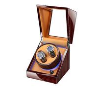 MYUYEE Caricatore Automatico per Orologi Da Uomo/Donna Con 5 Impostazioni Diverse, Motore Silenzioso A Trasmissione Diretta, Luce LED, Meccanismo A Molla, Cuscino E Custodi(Nero+Marrone-2+0)