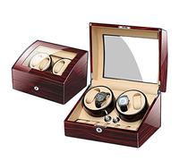 MYUYEE Caricatore Automatico per Orologi per 4+6 Orologi Custodia in Pelle PU per Orologi Automatici 5 Modalità Di Rotazione La Rotazione Si Arresta All'Apertura Del Coperc(C)