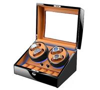 MYUYEE Caricatore Meccanico Di Lusso per 4+6 Orologi Automatici, Scatola Espositiva Con Motore Silenzioso, Guscio in Legno, Custodia per Orologi Da Polso Con Illuminazione (Marrone-4+6)