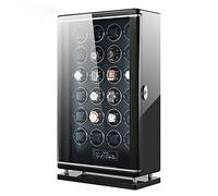 MYUYEE Caricatori Automatici per Orologi Da 9/12/24 Ore Con Motore Silenzioso, Cuscino Flessibile in Pelle PU Con Luce LED E Blocco Con Impronta Digitale, Organizer per Oro(24+0)