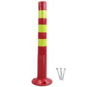 MYUYEE Cône de signalisation de 75 cm de Haut Poteau de délimitation de la Circulation Conique barrière en Plastique Ruban réfléchissant Poteau de stationnement,Rouge et Jaune - Pack de 2
