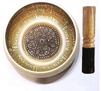 MYUYEE Ensemble De Bols Chantants Tibétains Gravés De Mantras De Guérison. Bols Sonores Bouddhistes Authentiques, Fabriqués À La Main, pour Le Yoga, La Pleine Conscience, La Relaxati