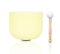 MYUYEE Ensemble De Bols De Yoga en Cristal Jaune Givré Et Trouble, 18-30 Cm, Faits Main, Accessoire, Soulage La Fatigue Et L'Anxiété, Convient Aux Débutants comme Aux Professionnels,(10 Pouces)