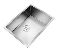 MYUYEE Évier en acier inoxydable 304 pour véhicule récréatif avec barre humide et mini évier de préparation avec support de vidange ou essentiels de cuisine (argenté, 52 x 40 x 21 cm)