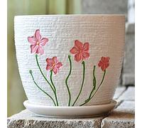 MYUYEE Grand Pot de Fleurs d'intérieur en céramique avec Plateau Rond créatif Simple Vert Carotte Viande pour Table (B),B