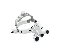 MYUYEE Loupes Dentaires Professionnelles Chirurgicales Dentaires, Grossissement 2,5X, Loupes Binoculaires en Verre Optique avec Bandeau Réglable Et Lampe Fro