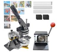 MYUYEE Machine À Aimants Photo, Kit De Fabrication D'Aimants Carrés 50 X 50 Mm pour Réfrigérateur, Comprenant La Machine Et 100 Aimants À Bords Arrondis. À Utiliser dans Le
