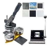 MYUYEE Machine À Badges Magnétiques pour Réfrigérateur, Format Carré 50 Mm, Kit De Fabrication De Badges Personnalisés avec 100 Accessoires Et Un Emporte-Pièce Carré, Et 10