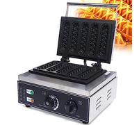 MYUYEE Machine À Corn Dogs Électrique Antiadhésive 1550 W, Gaufrier Professionnel pour Hot Dogs Français avec 5 Bâtonnets De Fromage Et Minuterie De Contrôle De Température.(5 Pièces)