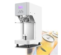 MYUYEE Machine de scellage de canettes électrique commerciale, outil de table semi-automatique pour bouteilles de thé au lait et de boissons, noir (blanc)